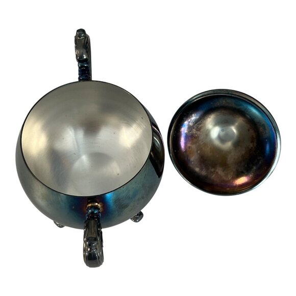 Vintage Oneida USA Silverplate Sugar Bowl with Lid – Double Handles – Footed – M - Picture 3 of 5